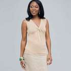 Sleeveless Twist Front Knit Top., , small