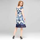 Blurred Leaf Floral Wrap Dress, , small