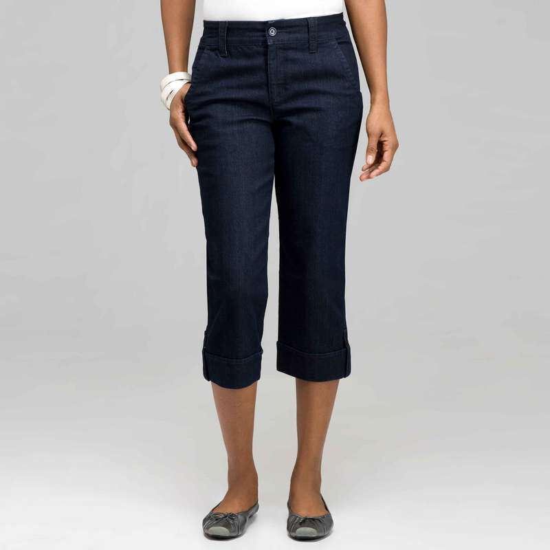 5 Pocket Cuffed Capri (Petite), , large