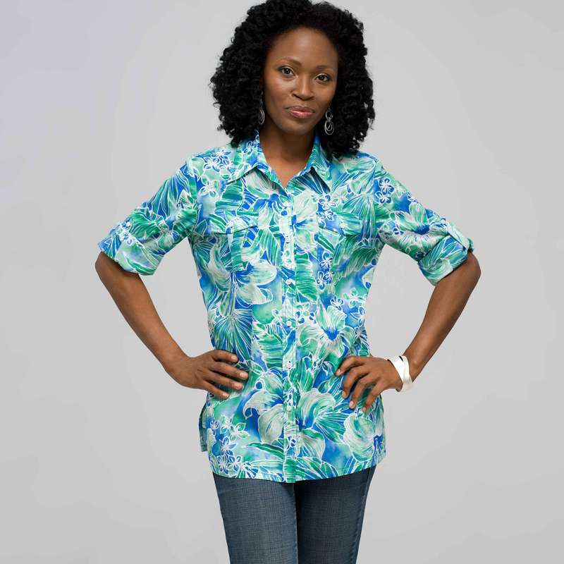Button Front Shirt, , large