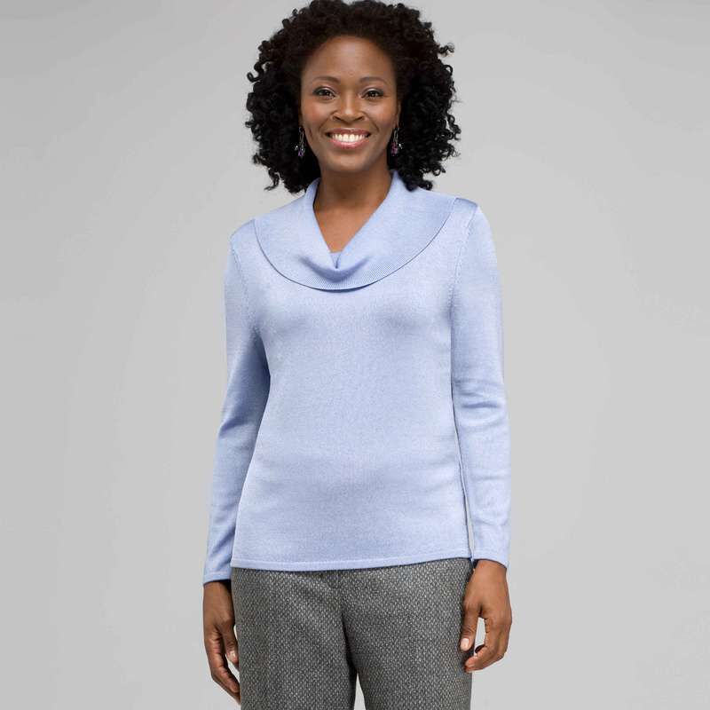 Draped Cowl Neck, , large